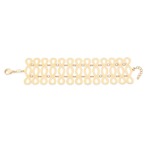 PULSEIRA COM ELOS ENTRELAÇADOS BANHADA A OURO 18K - TAM.20 552182
