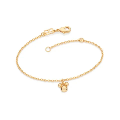 Pulseira Com Mickey Folheada A Ouro - tam.20 552127