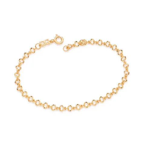 PULSEIRA CORAÇÕES BANHADA A OURO 18K - TAM.19