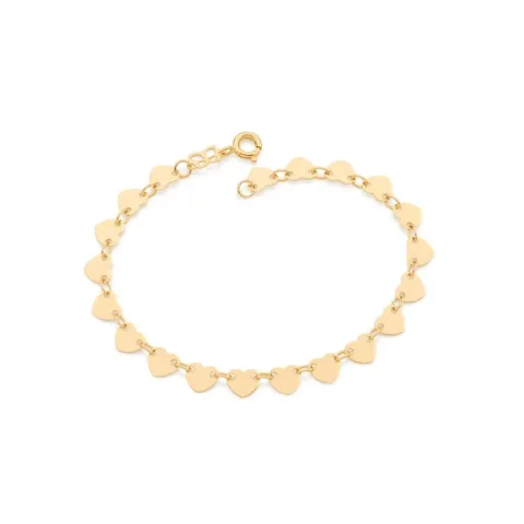 Pulseira Corações Folheada A Ouro 551696