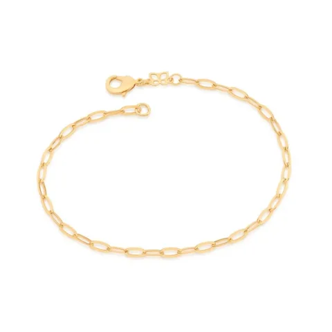 Pulseira Elo Cadeado Oval Folheada A Ouro - tam.20 552051