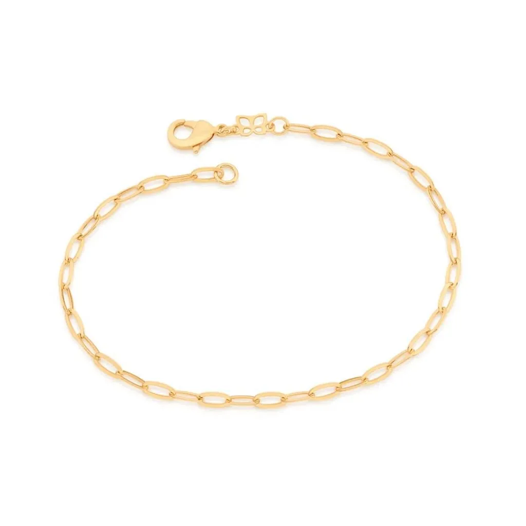 Pulseira Elo Cadeado Oval Folheada A Ouro - tam.20 552051