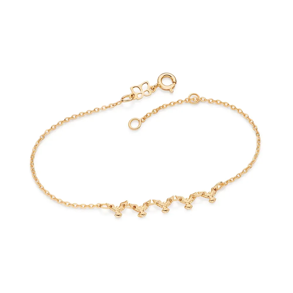 Pulseira espírito santo folheada a ouro 18k - tam.19 552132