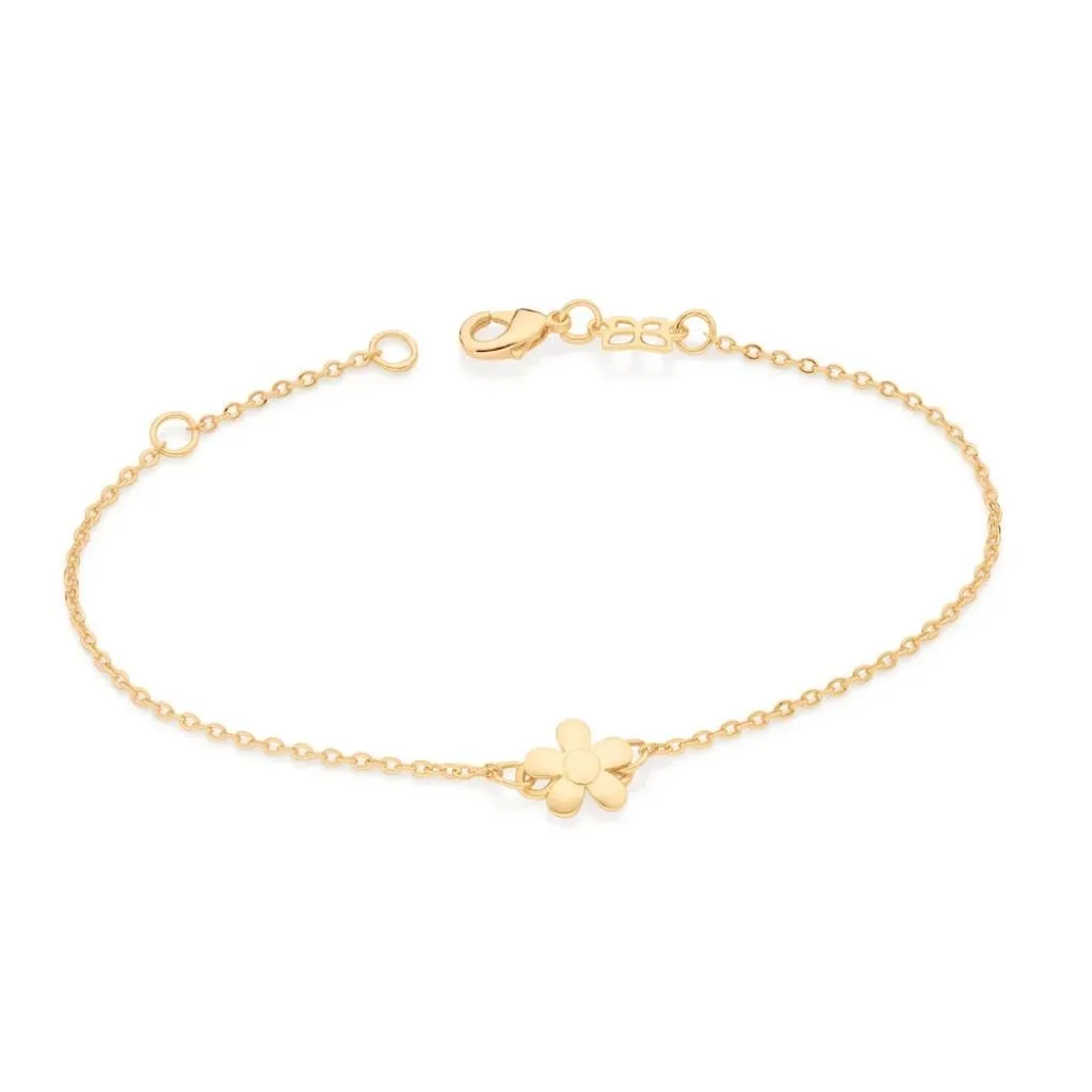 Pulseira Flor Folheada A Ouro - tam.19 552043