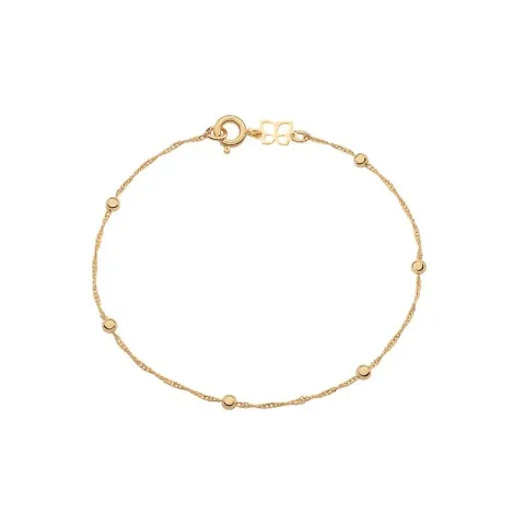 Pulseira Folheada a Ouro 18k Com Bolas - Tam.18 551203