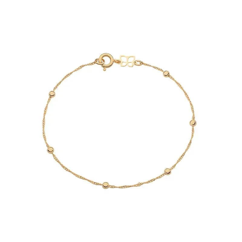 Pulseira Folheada a Ouro 18k Com Bolas - Tam.18 551203