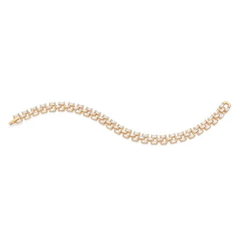 Pulseira Folheada a Ouro 18k Com Zircônias - Tam.19 552139