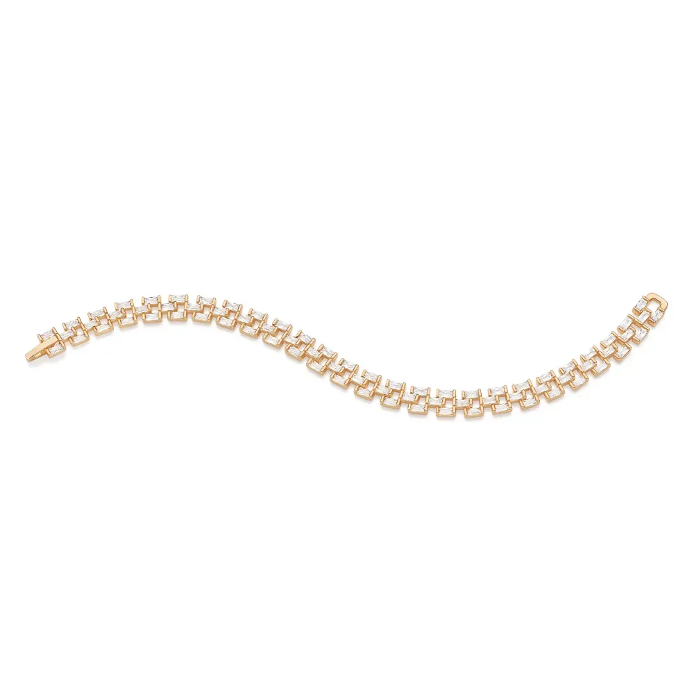Pulseira Folheada a Ouro 18k Com Zircônias - Tam.19 552139
