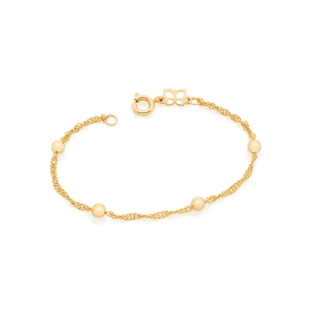 Pulseira Folheada A Ouro Com Bolas - tam.14 551392