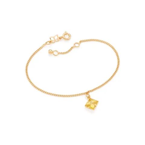 Pulseira Folheada A Ouro Com Zircônia Quadrada - tam.19 551596