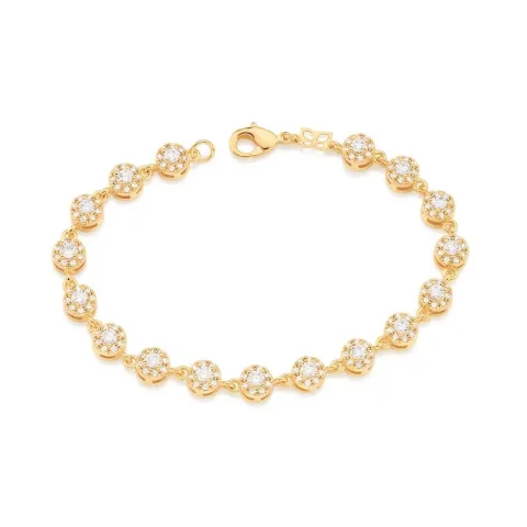 Pulseira Folheada A Ouro Com Zircônias - tam.19 552066