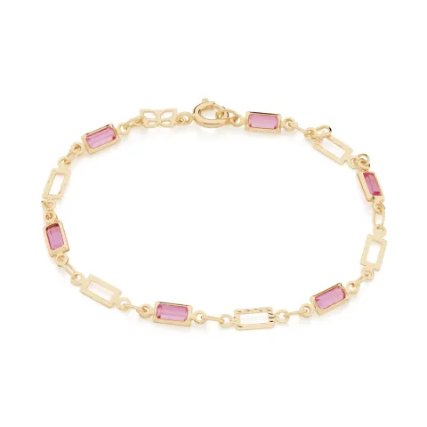 PULSEIRA INFANTIL BANHADA A OURO 18K COM CRISTAIS - TAM.15 551617