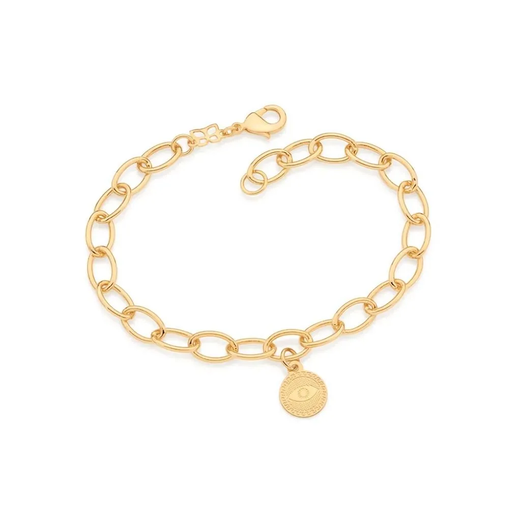 Pulseira Olho Grego Folheado A Ouro - tam.20 552058
