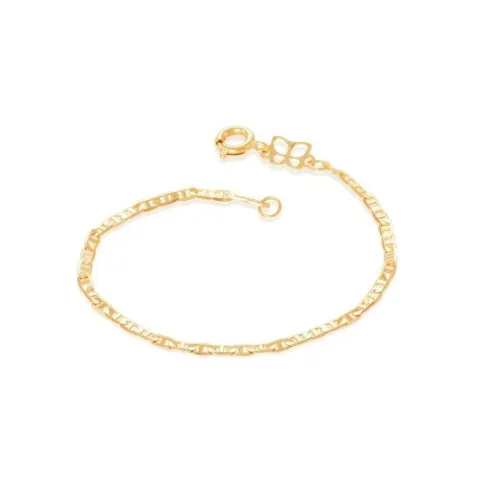 Pulseira Rommanel Infantil Pino Diamantado Banhada Ouro 18K 550744 Tam 14Cm