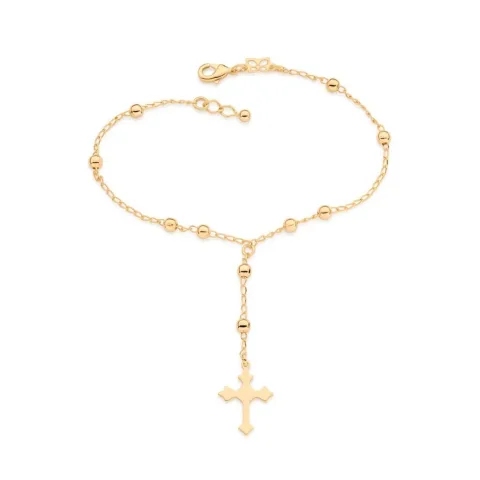 Pulseira Terço Folheada A Ouro - tam.20 552055