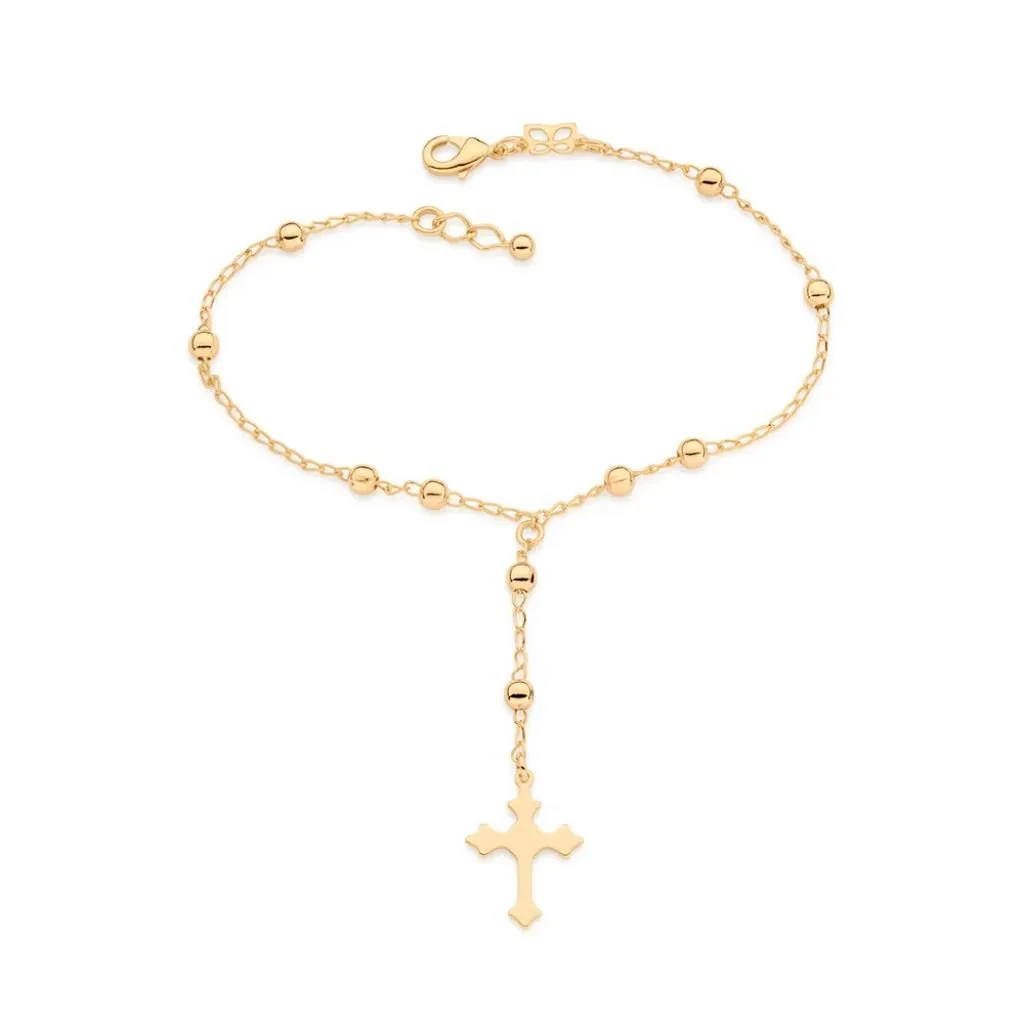 Pulseira Terço Folheada A Ouro - tam.20 552055