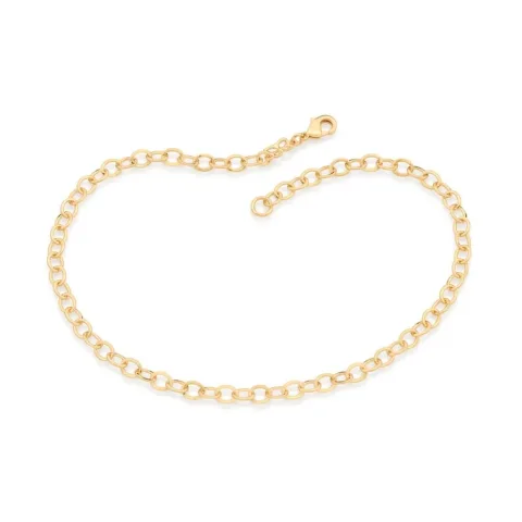 Tornozeleira Elo Cadeado Oval Folheada A Ouro - tam.28 552019